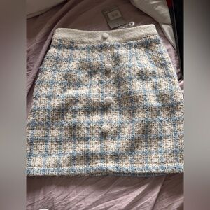 Sister Jane Blue and Cream Tweed Skirt